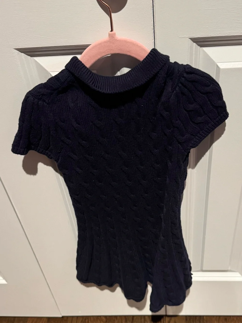 Ralph Lauren POLO Toddler Girls Navy Blue Polo Shirt Dress Sweater Cable Knit 3T